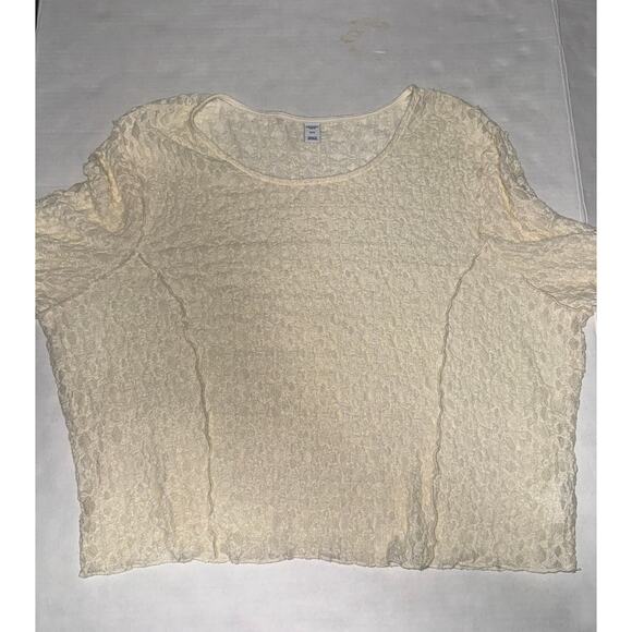 Arizona Jean Co Womens XXL Lace Top Cottagecore Dainty Feminine Peasant Stretch - Picture 6 of 9